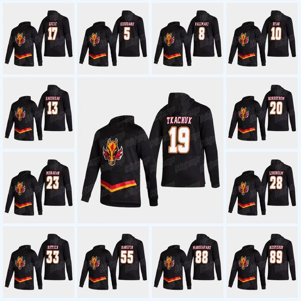 

calgary flames matthew tkachuk 2021 reverse retro hoodie jarome iginla johnny gaudreau jacob markstrom monahan sam bennett lindholm giordano, Black;red