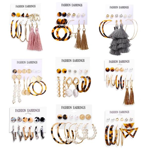 

dangle & chandelier tassel acrylic fashion drop earrings for women bohemian 2021 pearl earings set pendientes kolczyki jewelry, Silver