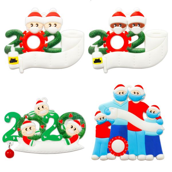 

santa decorations ornaments family personalized survivor pvc claus with mask christmas tree hanging pendantq5v1