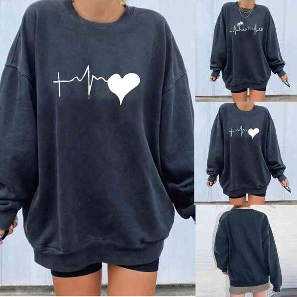 

hoodie women men fashion no hat pullover fish print casual loose printing long sleeve sweatshirt pullover chandial c50, Black