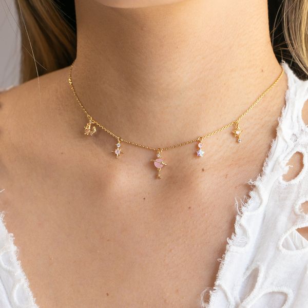 

fashion women girl jewelry cute lovely moon star starry sky charms drop choker necklace 2021 new trendy, Silver