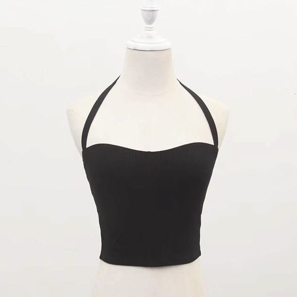 

2021 new essential summer rosca cotton halter neck women [spaghetti elastic belts short fine very llm5, White
