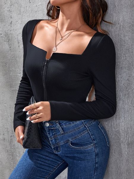 

square neck asymmetrical hem crop j2ed#, White