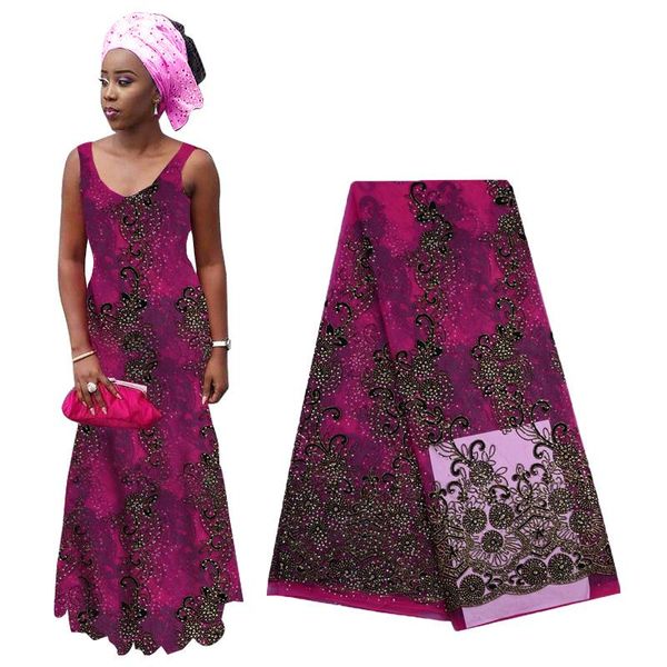 

ribbon 2021 luxury lace fabric heavy beaded embroidered african french tulle nigerian for woman dress, Pink;blue