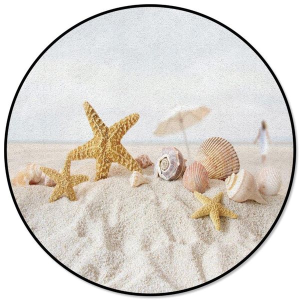 

carpets sea beach starfish print round for kids room big area rug floor mat bedroom living home decor