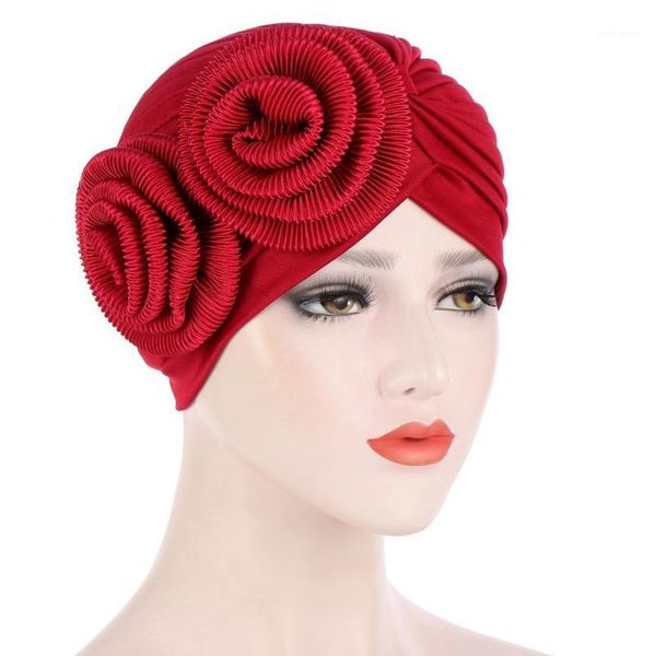 

beanie/skull caps arab muslim fashion head turban hat two big flower appliques women headscarf party accessories tb-2031, Blue;gray