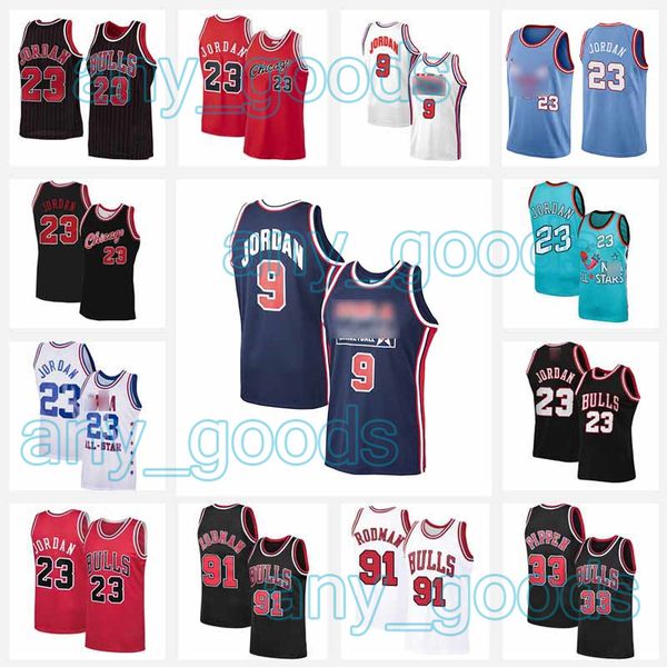 

23 mj 9 michael jersey ncaa scottie 33 pippen dennis 91 rodman 45 mj college usa 1992 dream team men size s-2xl basketball jerseys, Black;red