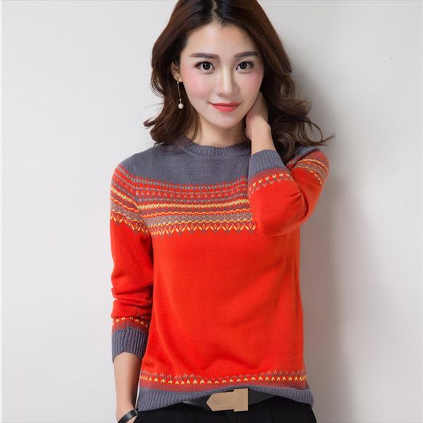 

women pullover knitted sweater long sleeve autumn loose pattern short sweater pull casual ladies jumper large size 3xl l55, White;black