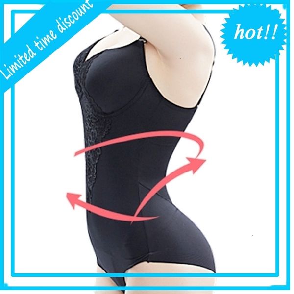 

underwear shapewear reducer shaper recover bodysuits fixed bra corset girdle slimming belt waist control panties y1119, Black;white