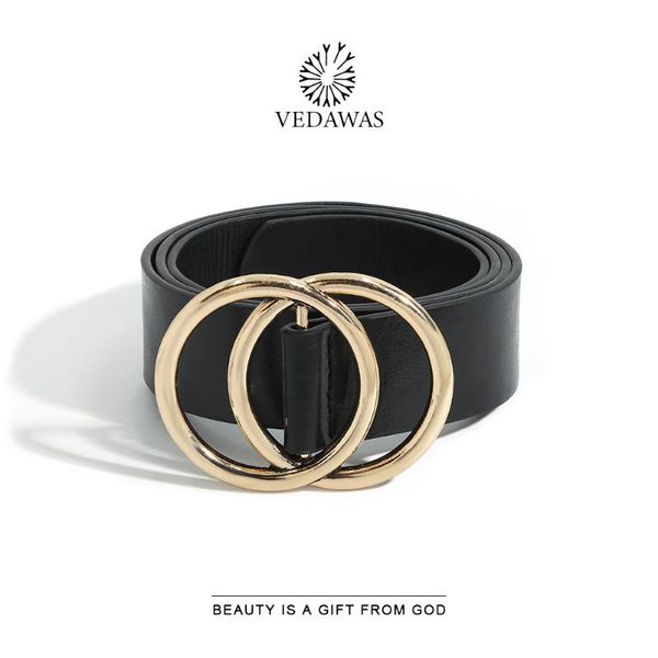 

2021 pu leather belt for women round buckle pin buckle jeans black belt chic ladies vintage strap female waistband, Black;brown
