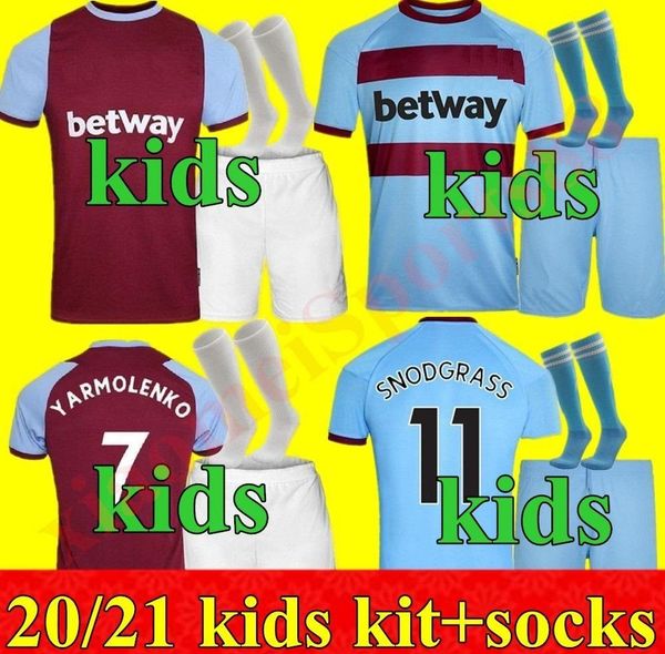 

new kids kit 20 21 west soccer jerseys 2020 2021 united youth child chicharito ham lanzini antonio f.anderson bilic lampard dicks, Black