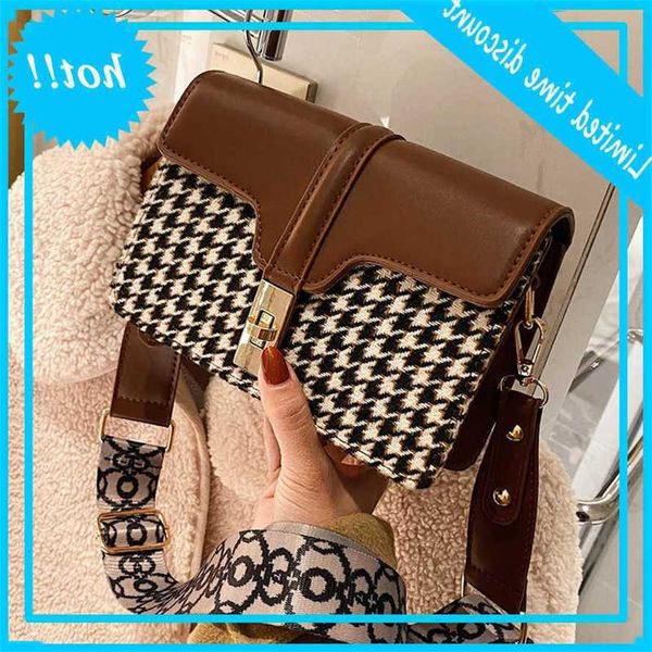 

luxury houndstooth pu leather shoulder bags for women 2021 new ladies crossbody tas brand designer handbags travel messenger bag