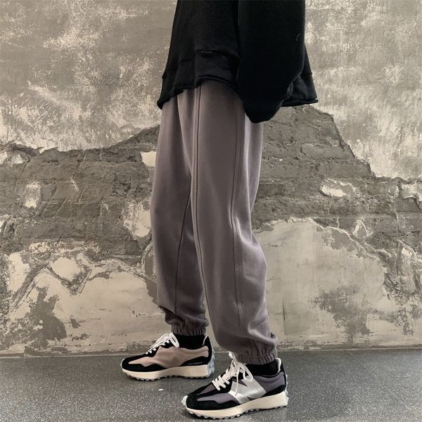 

2021 men's new autumn/winter fine fit and long trousers wool curls fashion youth clothes sz39, Black