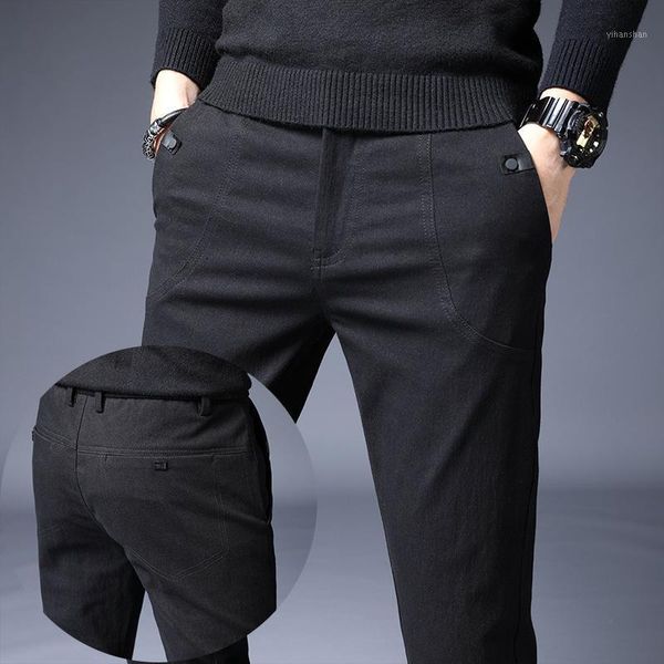 

men's trousers spring and autumn casual pants sports slimming 2020 new straight tube small leg trousers1, Black