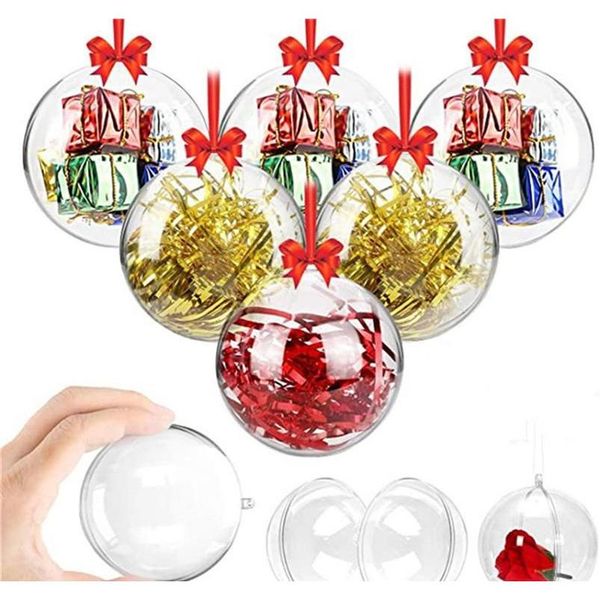 

christmas decorations openable transparent plastic christmas ball baubles 4cm to 14cm christmas tree ornament party wedding clear