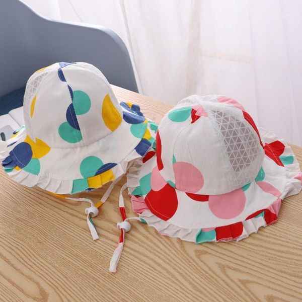 

baby girl hat summer heart cartoon adjustable sunscreen cap kids elegant korean fisherman's hat children girl pgraphy props1, Yellow