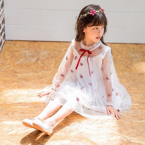 

2020 new girls' dress chinese children's wear long sleeve children's dress princess t135, Gray