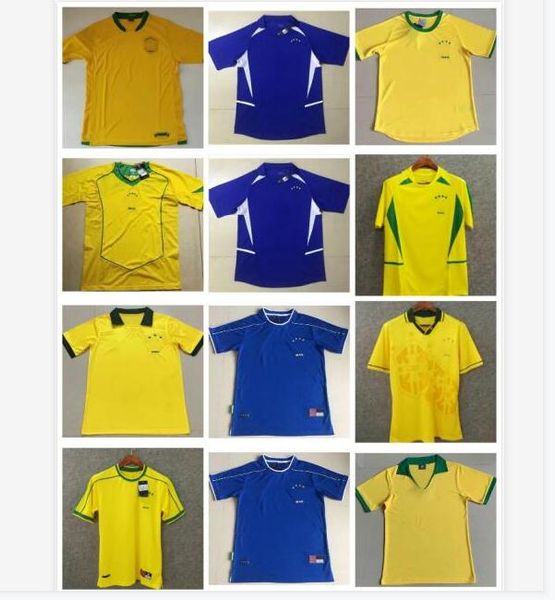 

retro 1991 1992 1993 1994 1998 2000 2002 2004 2006 soccer jerseys r.carlos cafu bebeto romario rivaldo kaka football shirt, Black;yellow