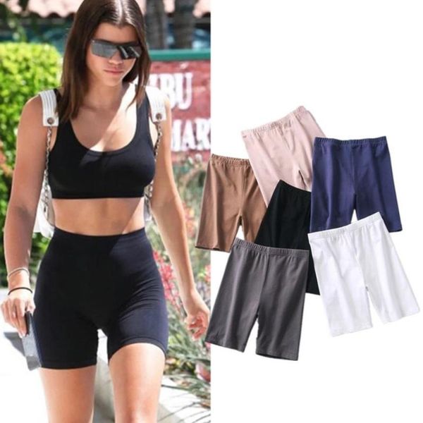 

women sport tight shorts high waist solid color cycling five-point short hip-lift fitness yoga leggings workout jogging clothes, White;red