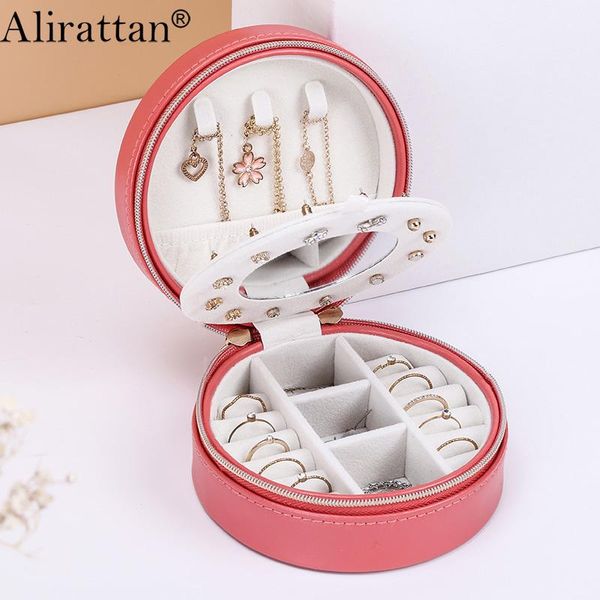 

alirattan new fashion girl earrings plate jewelry box protable earrings ring multi-function jewelry storage bracelet stud box