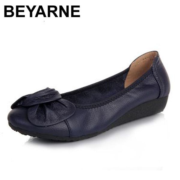 

beyarne genuine leather women flats,fashion pointed toe ladies ballet flat brand designer ballerina flats shoes woman shoes c1120, Black