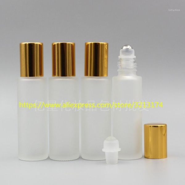 

wholesale 15ml clear frosted glass bottle glass or steel roller,roll-on essential oil refillable perfume deodorant liquid bottle1