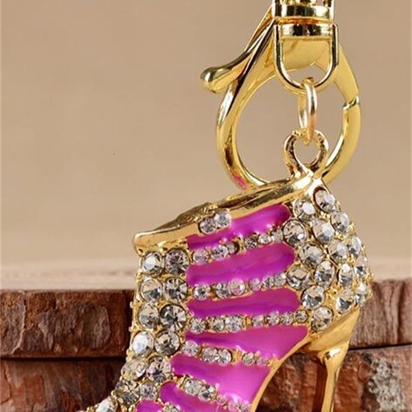

rings high key heel crystal shoes carabiner keychain handbag hangs women metal keyring jewelry, Silver
