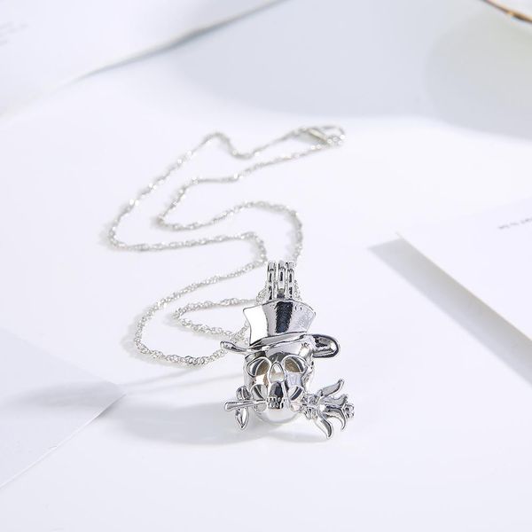 

очарование светящиеся длинные цепочки ожерелье панк череп роза длинная цепочка свечения в темное ожерелье мода классические украшения для му, Bronze;silver