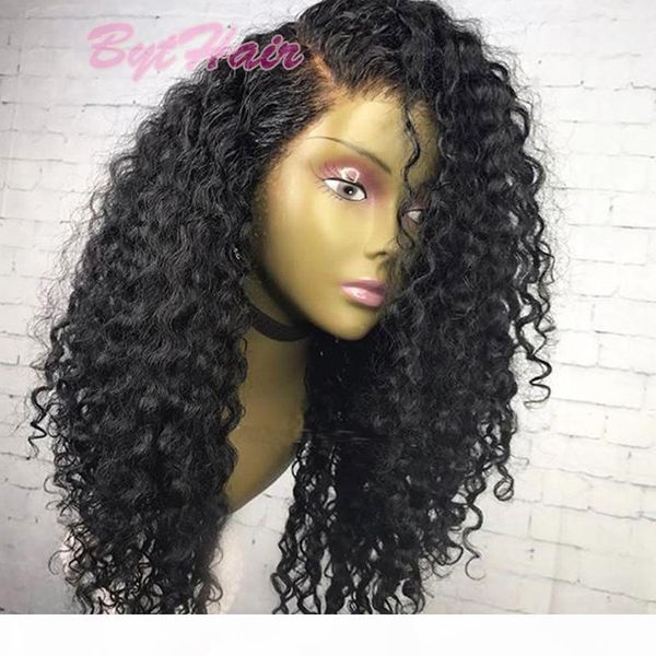 

glueless full lace human hair wig curly unprocessed virgin brazilian deep curly wig for black woman natural hairline with baby hairs, Black;brown