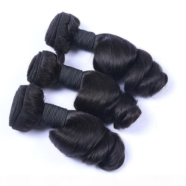 

8a brazilian human hair loose wave 100% virgin hair bundles unprocessed peruvian indian malaysian loose curly hair extensions no tangle, Black;brown
