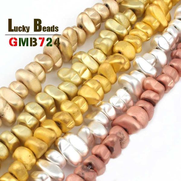 

natural matte flat shape hematite rose gold/silver plated spacer beads for jewelry making diy bracelet necklace accessories 15