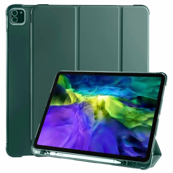 

for ipad 10.2 2019 10.5 air1/2/new 9.7 kickstand functions with pencil slot shock resistant thin and light tablet case transparent back