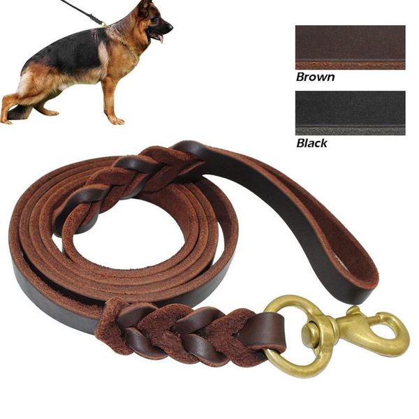 

braided leather dog leash pet k9 walking training leash lead for medium large dogs german shepherd gift dog training bbybrx