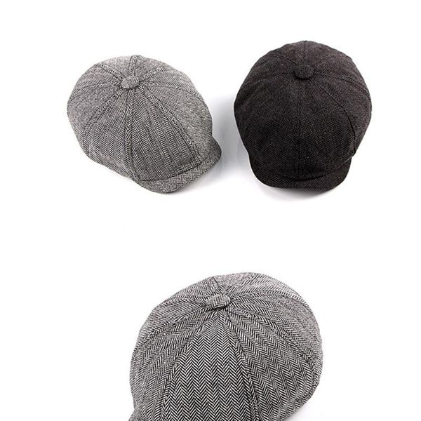 

new mens newsboy cap beret hat men women wild hats tweed gatsby octagonal black white herringbone vintage ivy hats gorras, Blue;gray