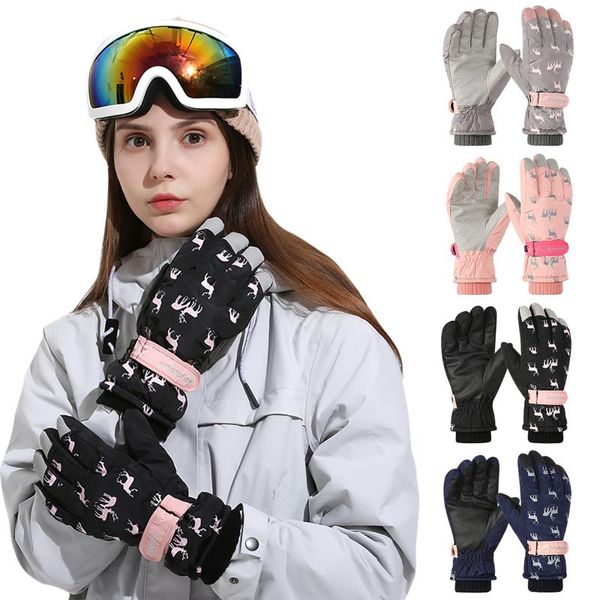 

women ski gloves ultralight waterproof winter warm snowboard mountain climbing outdoor riding snow waterproof gloves #t1g, Blue;gray