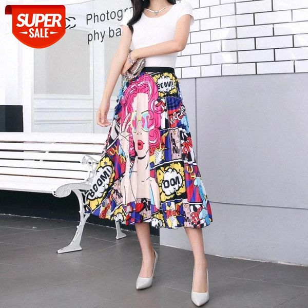 

bonjean female young women cartoon print pleated skirt mouse dress girl summer spring long skirt women for girls #zn0k, White;black