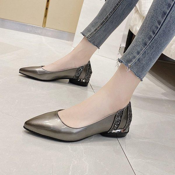 

spring women shoes thick heel ladies pumps fashion pointed toe square heels handmade shoes women zapatos para mujer black shoe