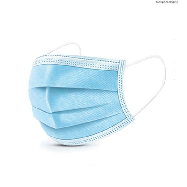 

dhl mask disposable in face stock blue 3 ply layers mouth masks earloop non-woven protective anti dust dustproof facemask 1a4l