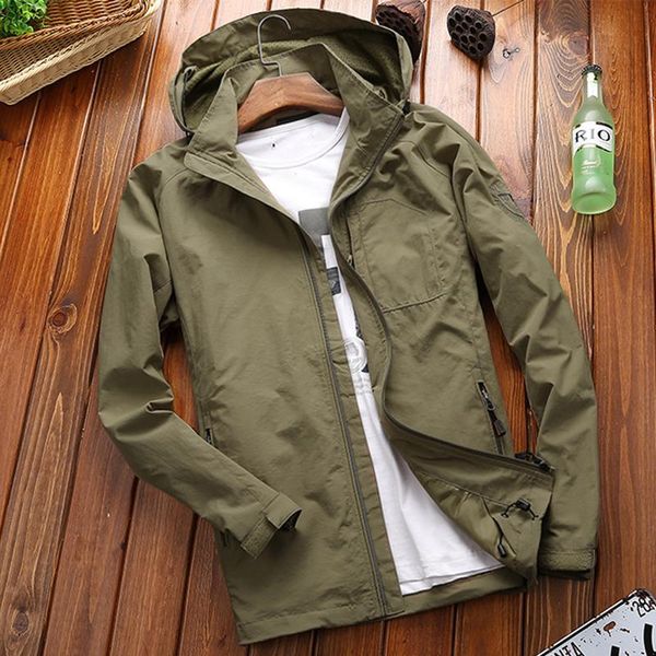 

autumn men's thin jacket male casual overcoat army tactics windbreaker jacket mens waterproof breathable hooded 6xl, Black;brown