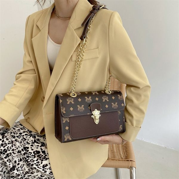

76% off printed small square women's new fashion chain single shoulder messenger bag popular old flower texture bag