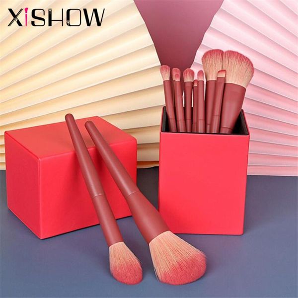 

xishow 11pcs exquisite makeup brushes set powder highlighter blusher brush cosmetics tools sculpting eyeshadow eyebrow brushes