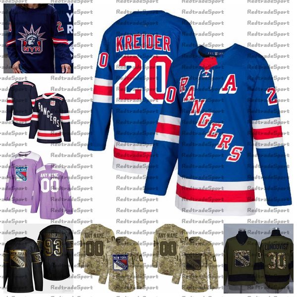 

2021 reverse retro customize 20 chris kreider new york rangers hockey jersey golden edition camo veterans day fights cancer stitched jersey, Black;red