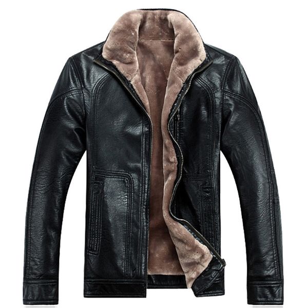 

men's warm winter wholesale sheep's casual clothing gathering leather jacket g69x, Black;brown
