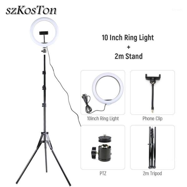 

26cm ring light pgraphy lighting with tripod stand selfie lamp led dimmable for live fill light for smartphone selfie lamp1