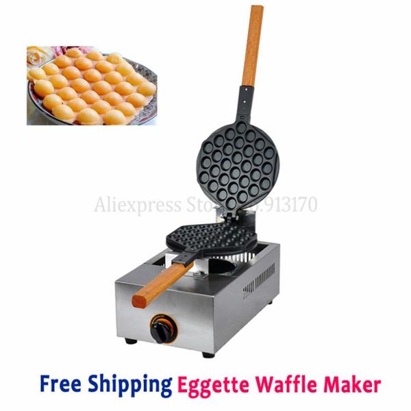 

stainless steel hk egg waffle baker gas eggette waffle machine lpg non-stick pan brand new