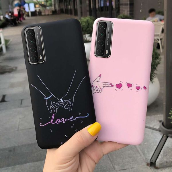 

huawei y7a silicone sleeve, huawei p smart 2021 soft protective sleeve, heart of love, huawei y7a 2020