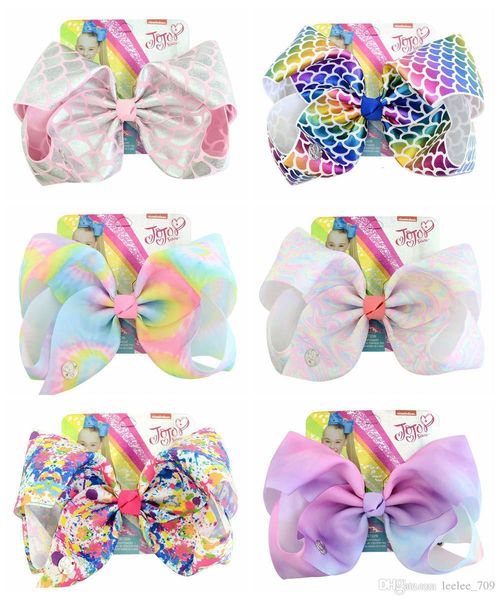 

siwa 20cm large rainbow signature bow jojo with card and sequin baby girl children accessories fashion hair clip