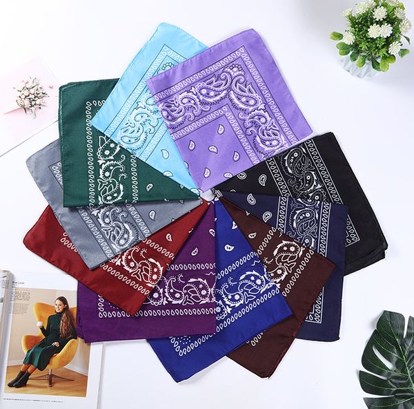 

54*54cm double sided printing cotton print paisley bandanas cowboy bandana handkerchiefs paisley print head wrap scarf riding, White
