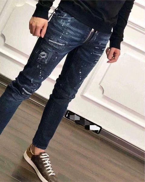 

ah12358 fashion men's jeans 2020 runway luxury european design party style men's clothing1, Blue