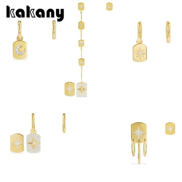 

2021 new new fashion glamour asymmetric star earrings with hoop and earrings women's luxury jewelry accessories gifts, Golden;silver